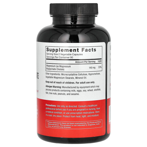 Force Factor, Magnesio Glicinato, 140 mg, 180 Capsule Vegetali 1