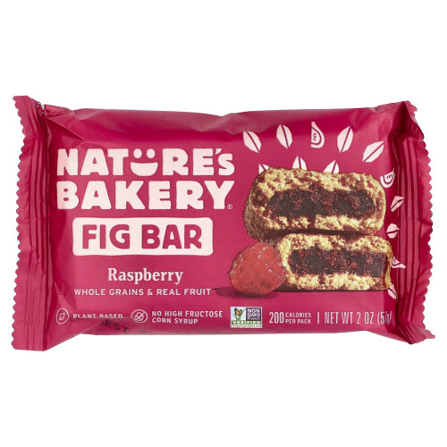 Nature's Bakery, Fig Bar, Raspberry, 6 Δίδυμα Πακέτα, 2 oz (57 g) Κάθε 2