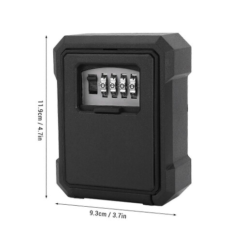 Key Safe Box 4-Digit Wall Mount Lockbox, Black, 226g Durable 1