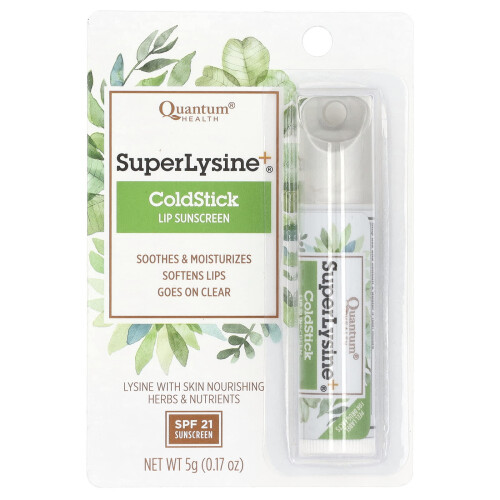 Quantum Health, Super Lysine+, Κρύσταλλο Κρύσταλλο, Λιπική Προστασία, SPF 21, 0.17 oz (5 g) 1