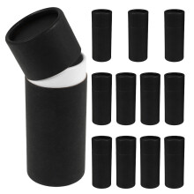 36Pièces Rangement Papier Kraft Boîte Cylindrique Noire Design Chic