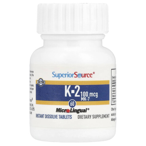 Superior Source, Βιταμίνη K-2, 100 mcg, 60 Microlingual Instant Dissolve Tablets 2