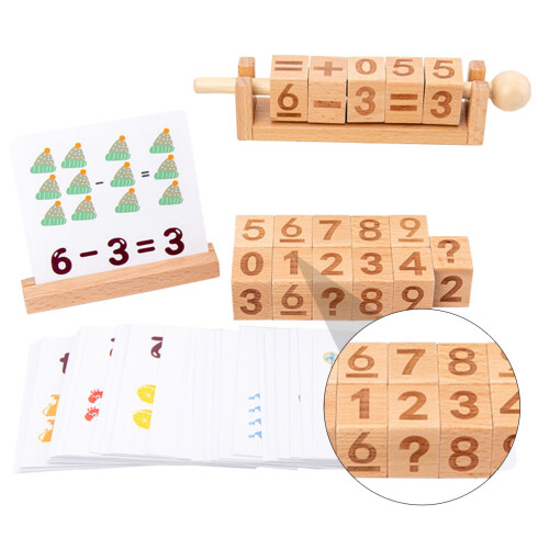 1Ensemble Jouet Educatif En Bois Coloré Coordination Manuelle Enfant