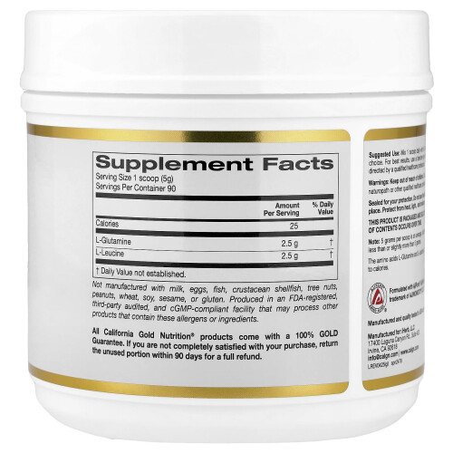 Super Nutrition, L-Γλουταμίνη + L-Λευκίνη, Ασυνέπεια, 15.87 oz (450 g) 1