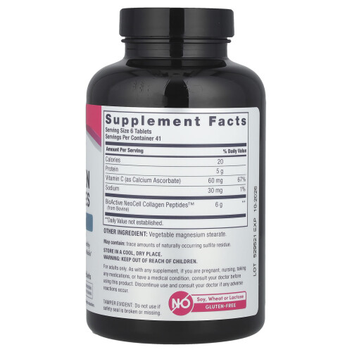 NeoCell, Grassfed Collagen Peptides + Vitamin C, 250 Tablets 1