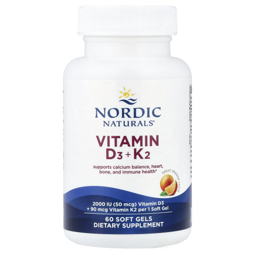 Nordic Naturals Nordic Naturals, Βιταμίνη D3 + K2, Μεγάλο Πορτοκαλί, 60 Μαλακά Γεμίσματα 2