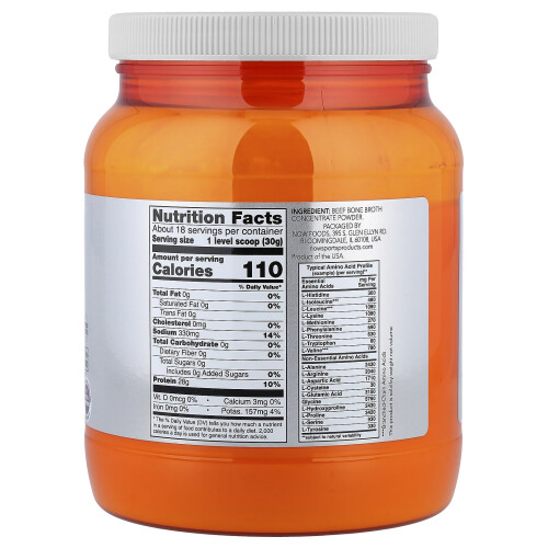 NOW Foods Bone Broth, Beef Powder - 544 grams 1