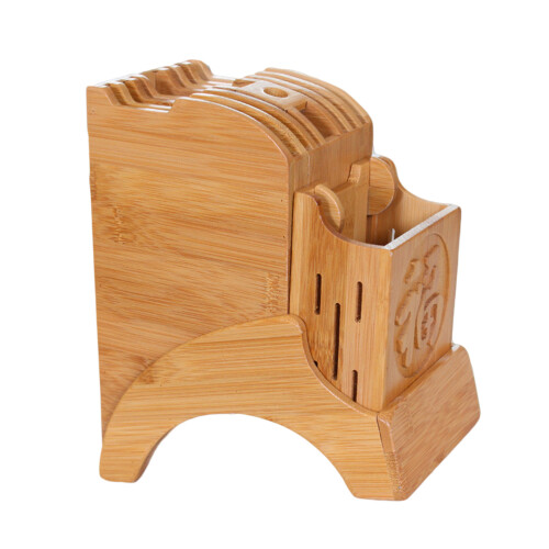 2Pièces Porte-Couteaux Bambou Rangement Multifonction Cuisine