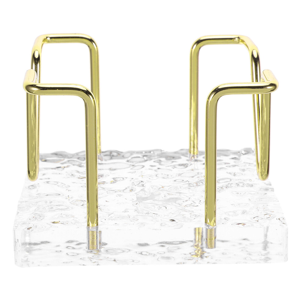 Photos - Notebook 3Pcs Desk Note Pad Holder Acrylic Cube Notepad Stand Golden