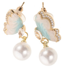 4Pairs Lightweight Multi Zircon Pearl Earrings for Women Casual Formal