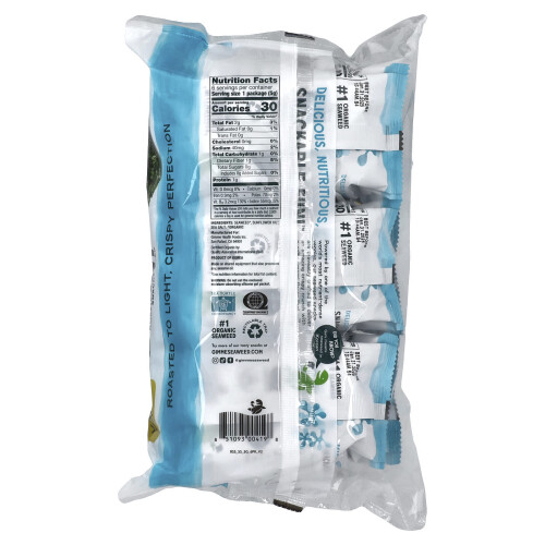 gimMe, Rostade Algsnacks, Salt, 6 Pack, 0.17 oz (5 g) Varje 1