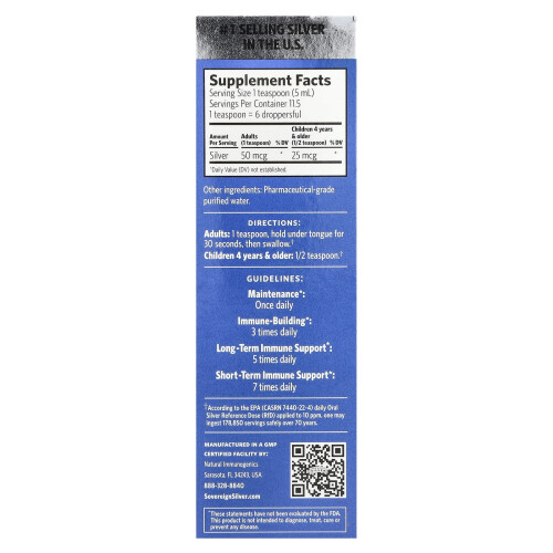 Sovereign Silver, Bio-Active Αργυρική Hydrosol Dropper-Top, 10 PPM, 2 fl oz (59 ml) 1