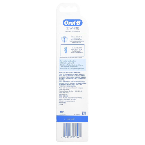 Oral-B Oral-B, 3D Λευκό, Βάττα Επαγγελματική Οδοντόβουρτσα, 1 Οδοντόβουρτσα 1