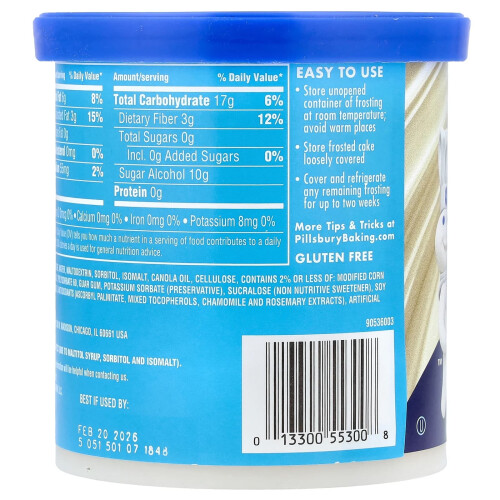 Frosting de Bolo Zero Açúcar de Pillsbury, 15 oz (425 g) 2