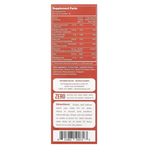 NutraChamps, Kids B Complex, Raspberry, 2 fl oz (60 ml) 1