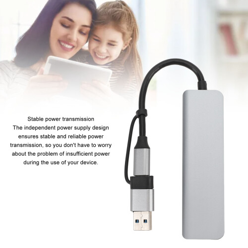 5 in 1 USB C Hub 5Gbps Aluminum Alloy Adapter for Phone Tablet Computer 2