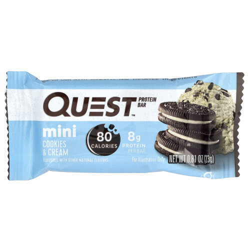 Quest Nutrition, Προτεϊνική Μπάρα, Μίνι, Κούκλες & Κρέμα, 14 Μπάρες, 0.81 oz (23 g) Κάθε 2