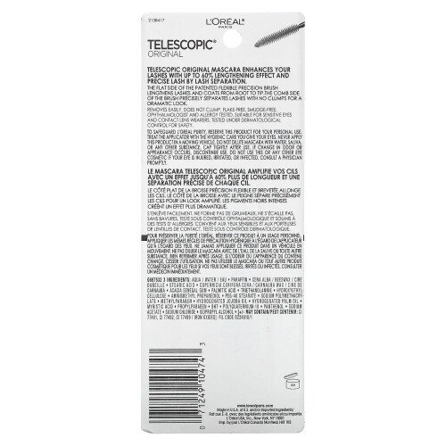 L'Oréal, Telescopic Original Mascara, 910 Blackest Black, 0.27 fl oz (8 ml) 2