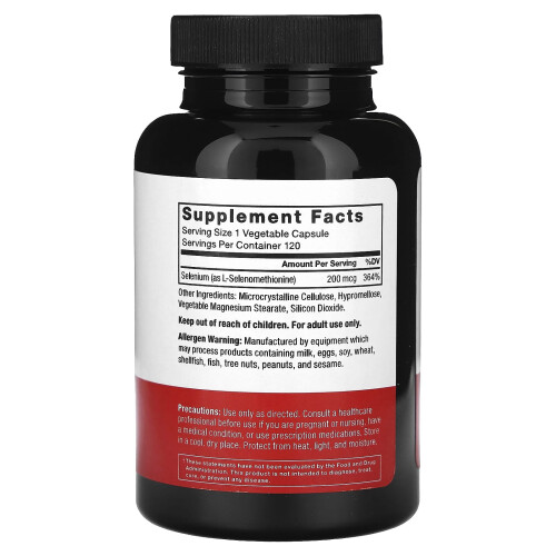 Force Factor, Selênio, 200 mcg, 120 Comprimidos Vegetais 1
