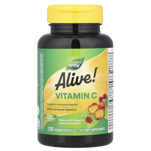 Nature's Way, Alive!, Βιταμίνη C, 120 Βεγάν Φύλλα (125 mg ανά Φύλλο) 2