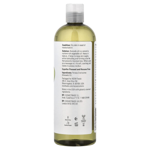NOW Foods NOW Foods, Λύσεις, Αβοκάντο Οϊλ, 16 fl oz (473 ml) 1