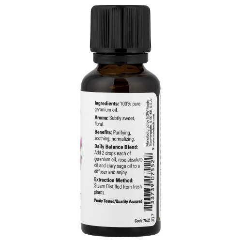 NOW Foods Essential Oil, Geranium Oil - 30 ml. 1