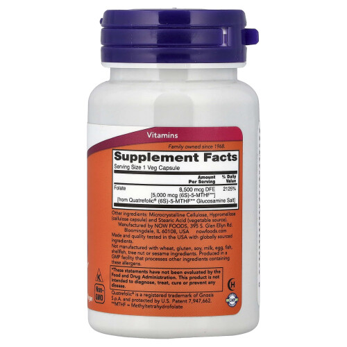 NOW Foods NOW Foods, Μεθύλιο Φολικό, 5.000 mcg, 50 Βοτανογενή Φύλλα 1