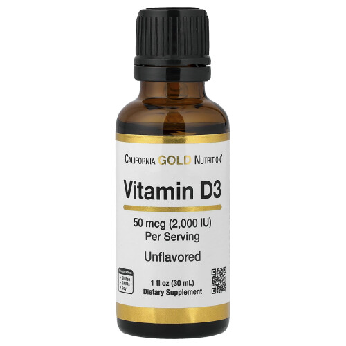 Vitamina D3, sin sabor, 2,000 IU, 1 fl oz (30 ml) 2