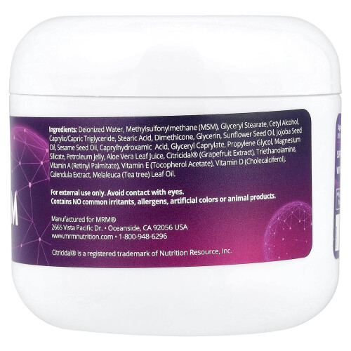 MRM Nutrition, MSM-creme, 4 oz (113 g) 1