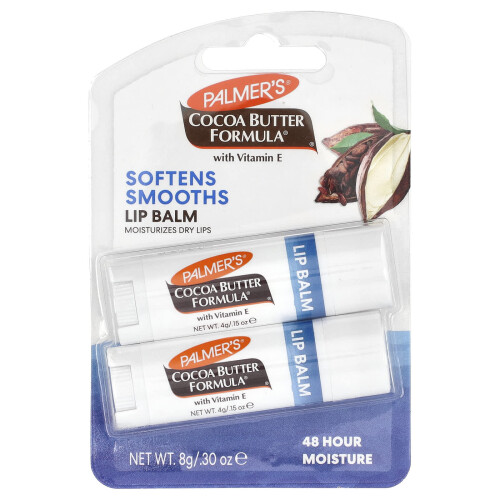 Palmer's Palmer's, Kakaobaseret Formel med Vitamin E, Bløder Smøder Lip Balm, 2 Pak, 0,15 oz (4 g) Hver 1