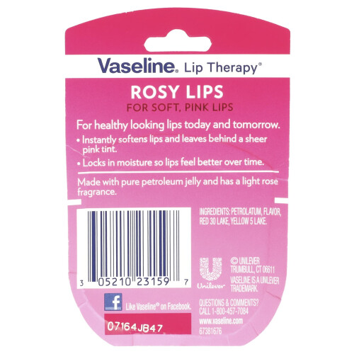 Vaseline Vaseline, Lip Terapi, Rosy Läppstift, 0,25 oz (7 g) 2