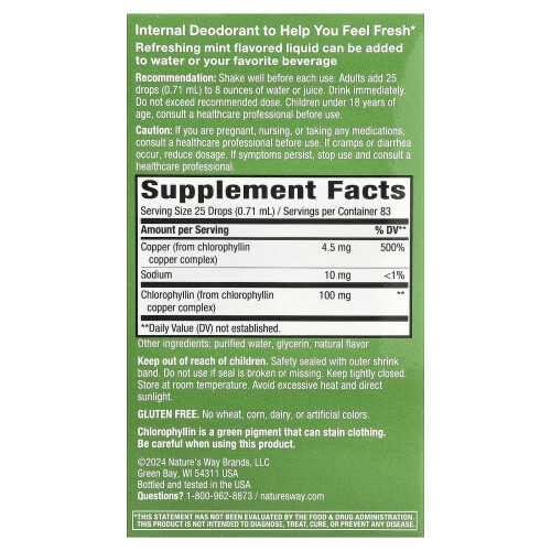 Nature's Way, Chlorofresh, Chlorophyll Drops, Mint, 2 fl oz (59 ml) 1