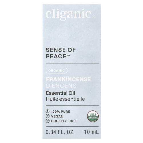 Cliganic, 100% Πουρές Βιολογική Ελαία Οϊού, Φραγκινκένσε, 0.33 fl oz (10 ml) 1