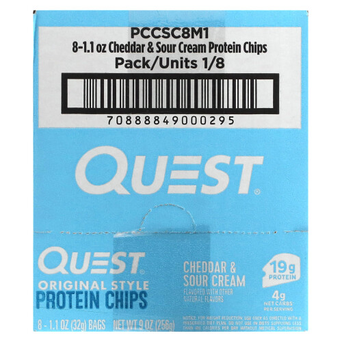 Quest Nutrition, Πρωτεϊνικά Χύδια, Κέδρος & Σουρ Κρέμα, 8 Συσκευές, 1.1 oz (32 g) 2