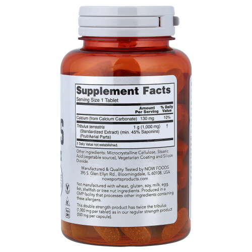 NOW Foods NOW Foods, Tribulus, 1,000 mg, 90 Comprimato 1