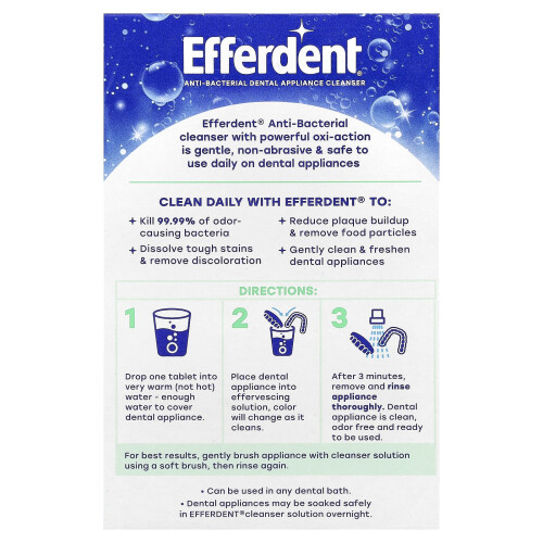 Dezodorant pentru proteze Efferdent, 90 tablete 1