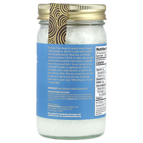 Artisana, Organics, Ραβή Virgin Κοκοσίνη Λάδι, 14 oz (414 g) 2