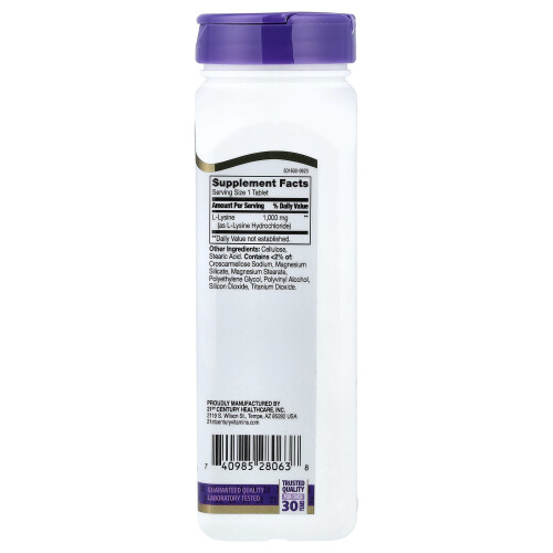 21st Century, L-Lysin, 1.000 mg, 90 Tabletten 1