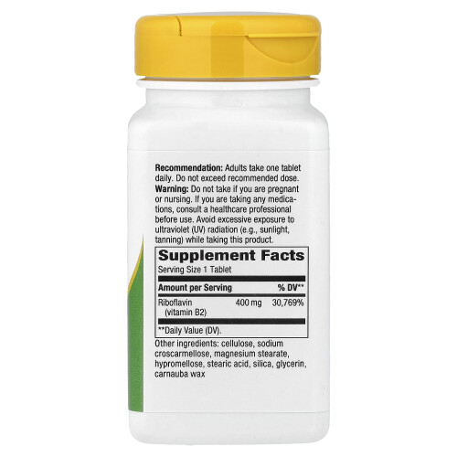 Nature's Way, Witamina B2 (Riboflavin), 400 mg, 30 tabletek 1