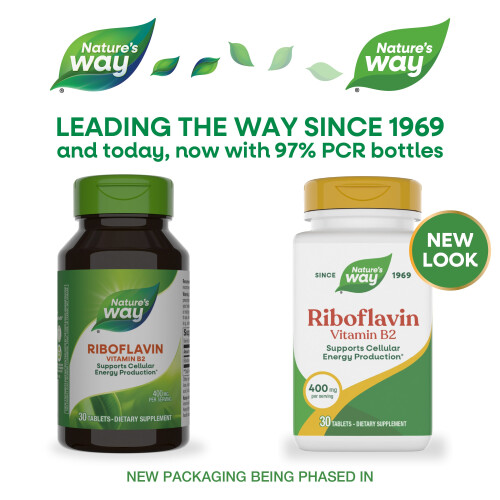 Nature's Way, Witamina B2 (Riboflavin), 400 mg, 30 tabletek 2