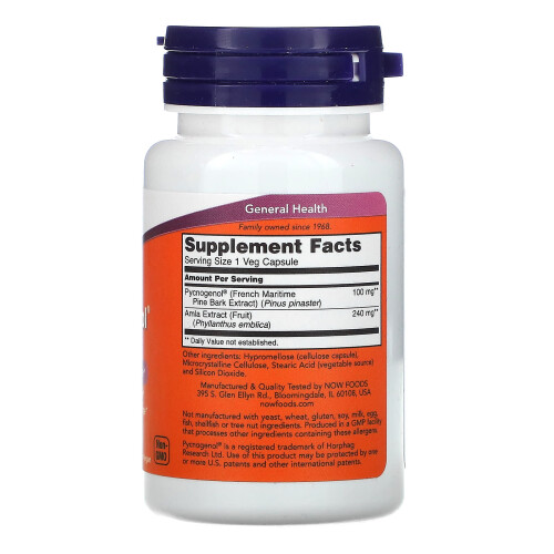 NOW Foods NOW Foods, Pycnogenol, 100 mg, 60 Veg Capsules 1