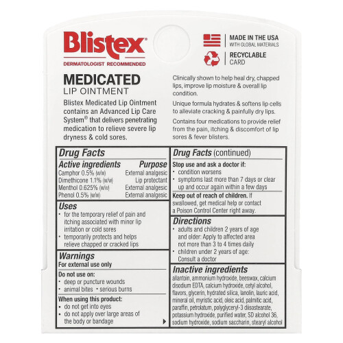 Blistex Blistex, Protector de Labios Medicado, 0.21 oz (6 g) 2