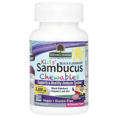 Nature's Answer, Sambuco per Bambini, Comprimati Masticabili, 45 Comprimati 2