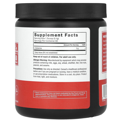 Force Factor, Pó de L-Glutamina, Sem Sabor, 10,8 oz (306 g) 1