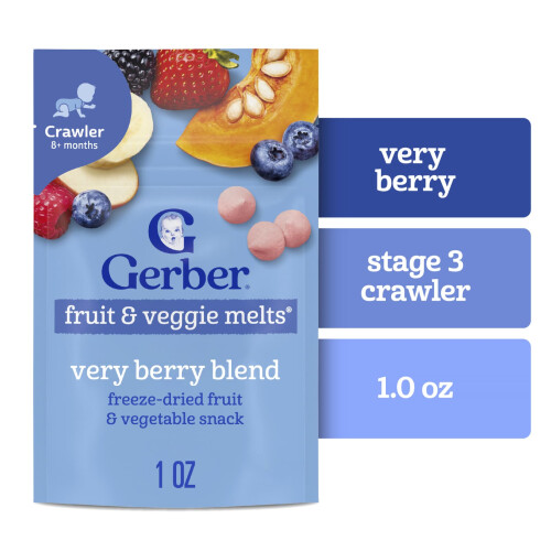 Gerber Gerber, Σνακ για Παιδί, Φρούτα & Βεγιέ Μελτές, 8+ Μήνες, Πολύ Πορτοκαλί Μίγμα, 1 oz (28 g) 2