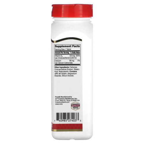 21st Century, Vitamin D3, 125 mcg (5.000 IU), 360 Tabletten 1