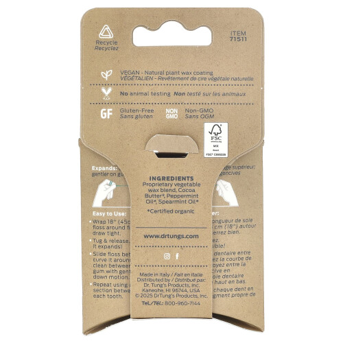 Dr. Tung's, Ecosentials, Smart Floss, Μίντ, 30 yd (27 m) 1