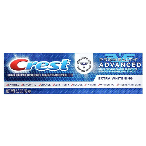 Crest Crest, Pro Health Advanced, Fluoride Toothpaste, Extra Whitening, 3.5 oz (99 g) 1