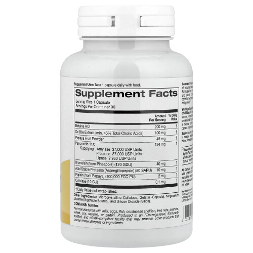 Super Nutrition, Simplemente Uno, Enzimas Completas, 90 Cápsulas 1
