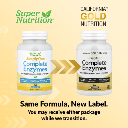 Super Nutrition, Simplemente Uno, Enzimas Completas, 90 Cápsulas 2